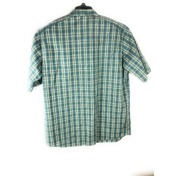 Columbia Men's 2XT Short Sleeve Mesh Green White Check Button Casual A67 - Picture 4 of 5